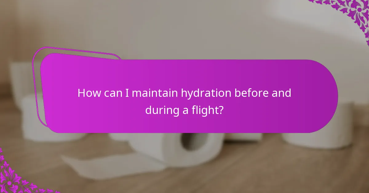 How can I maintain hydration before and during a flight?