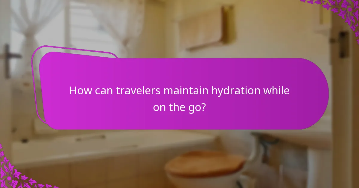 How can travelers maintain hydration while on the go?