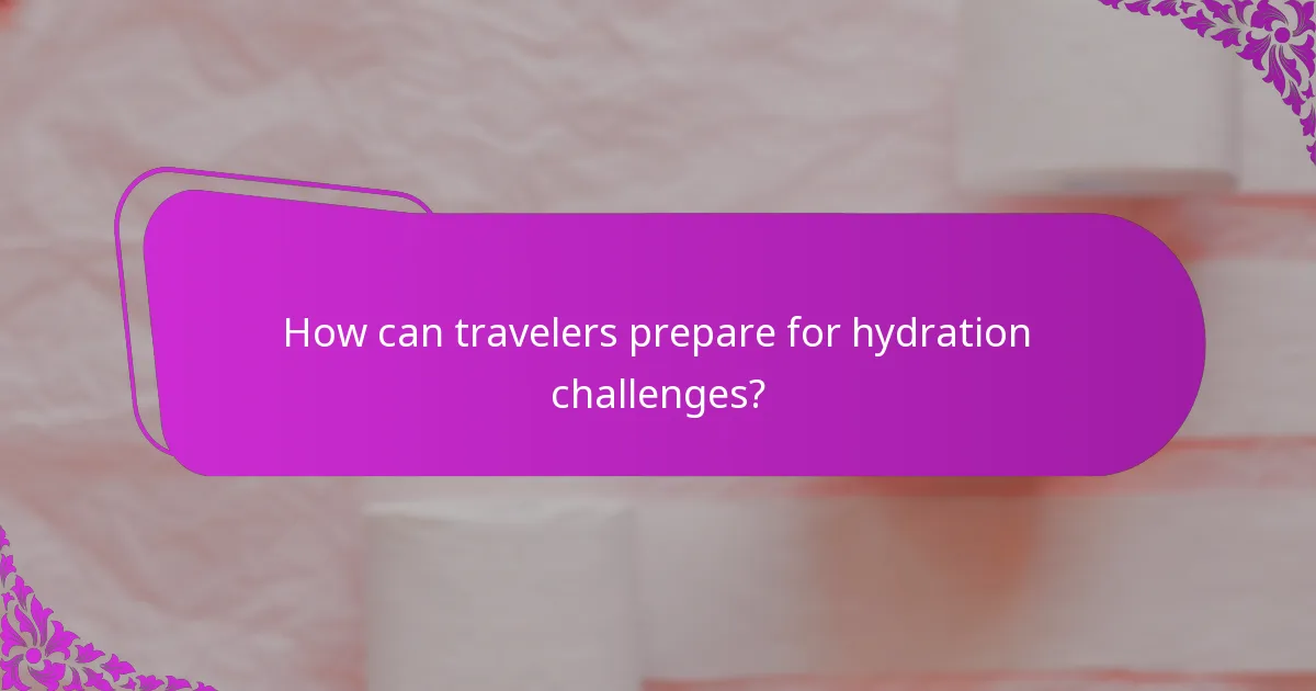 How can travelers prepare for hydration challenges?