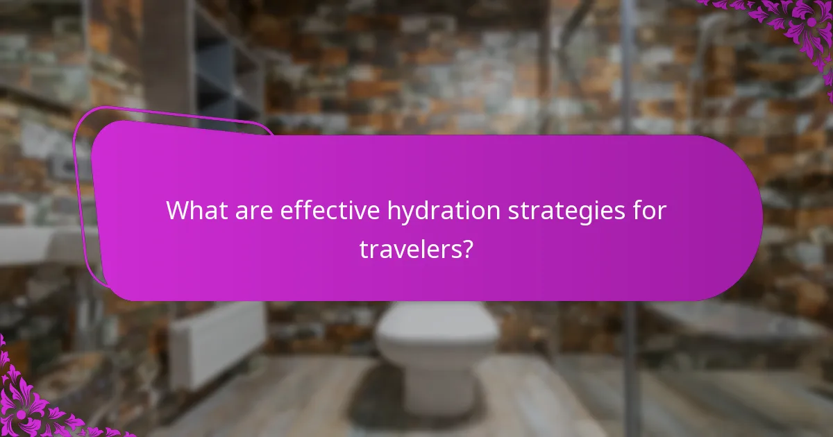 What are effective hydration strategies for travelers?