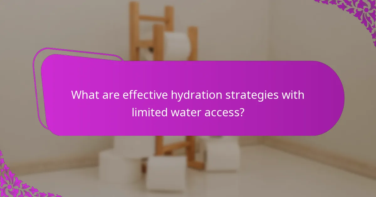 What are effective hydration strategies with limited water access?