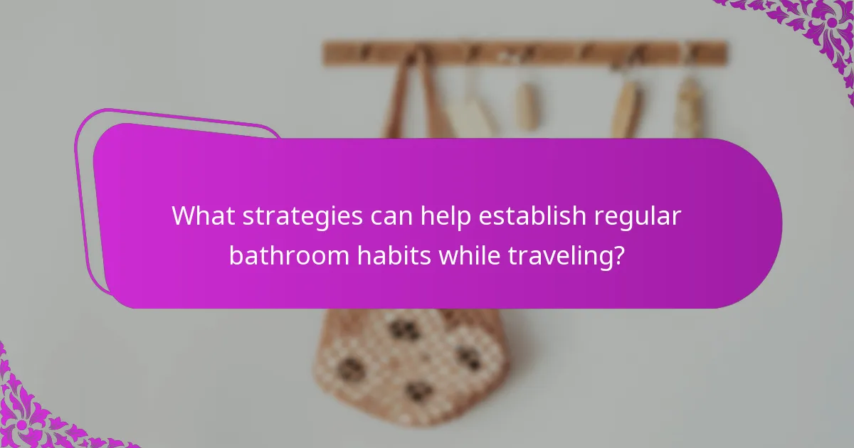 What strategies can help establish regular bathroom habits while traveling?