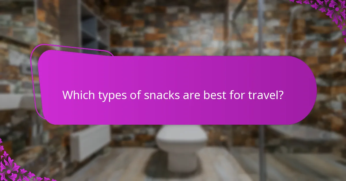 Which types of snacks are best for travel?